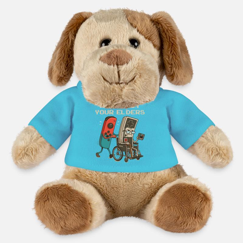 Respect Your Elders Funny Retro Gaming Controller - MiniFeet® Dog Helge - atoll blue