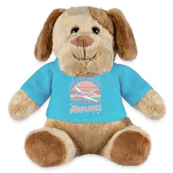 Juste une fille qui aime les avions - Chien en peluche Helge MiniFeet® - bleu outremer - Devant