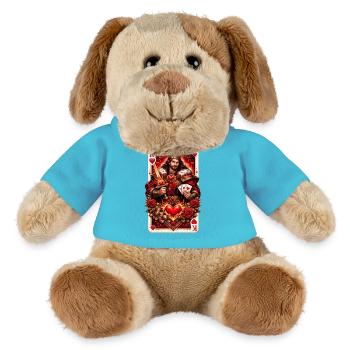 Spielkarte Herzkönig Paar Shirt Valentinstag No. 1 - MiniFeet® Hund Helge - Atollblau - Vorne