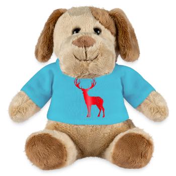 Deer with Antlers Vintage Deer Antler Design - MiniFeet® Dog Helge - atoll blue - Front
