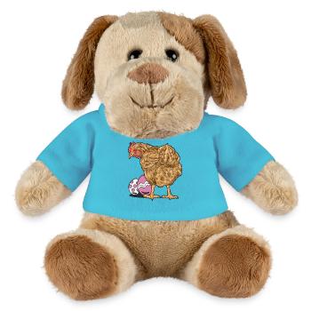 Huhn Federvieh Geflügel Eier Ei Ostern Osterei - MiniFeet® Hund Helge - Atollblau - Vorne
