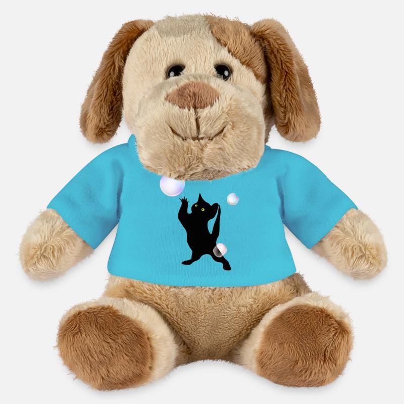 Katze entdeckt Blasen - MiniFeet® Hund Helge - Atollblau
