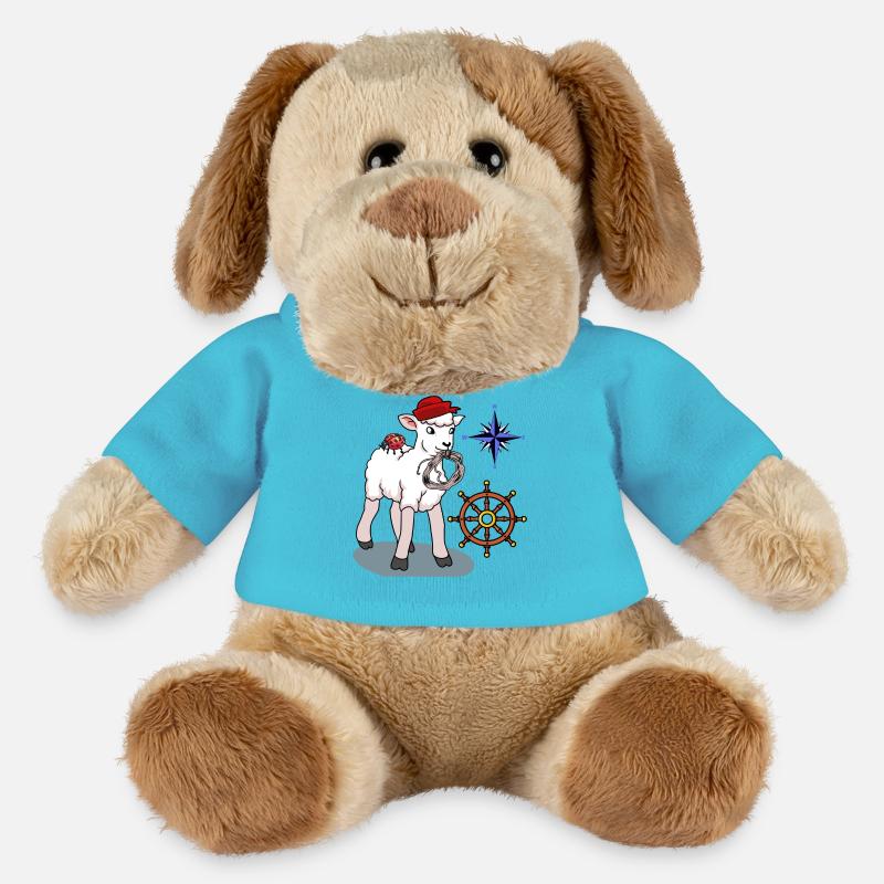 maritim Schaf Schafe Seefahrer Steuerrad Kompass - MiniFeet® Hund Helge - Atollblau