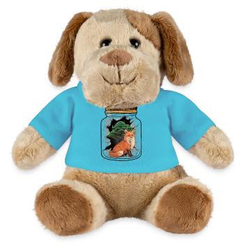 Fuchs Füchse Waldbewohner Baum - MiniFeet® Hund Helge - Atollblau - Vorne