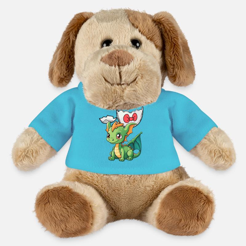 Drachen Baby Eierschale Geburt schlüpfen Ei Kinder - MiniFeet® Hund Helge - Atollblau