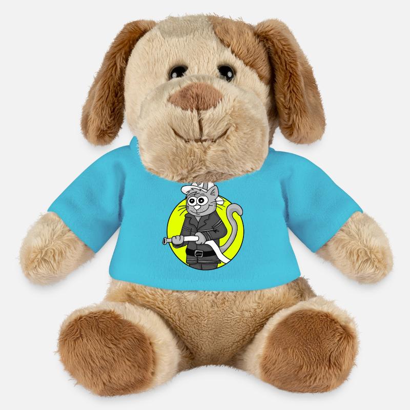 Retro Feuerwehr-Katze - MiniFeet® Hund Helge - Atollblau