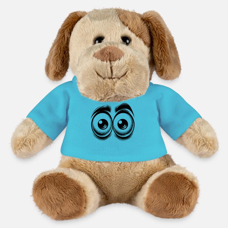 Witzige Augen mit starrem Blick - MiniFeet® Hund Helge - Atollblau