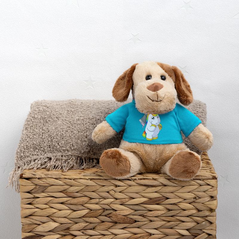 Comic Einhorn mit Axt MiniFeet® Hund Helge