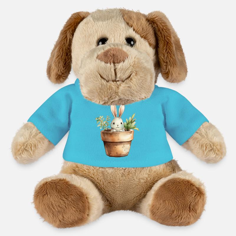 Rabbit in a flower pot - for the rabbit class - MiniFeet® Dog Helge - atoll blue