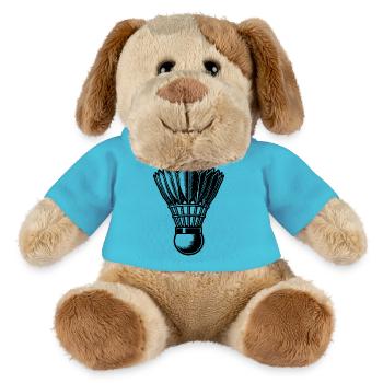 Klassischer Federball Sportartikel Federstrukturen - MiniFeet® Hund Helge - Atollblau - Vorne