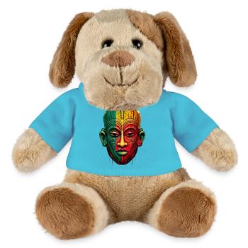 Masque africain aux couleurs de l'Afrique - Chien en peluche Helge MiniFeet® - bleu outremer - Devant
