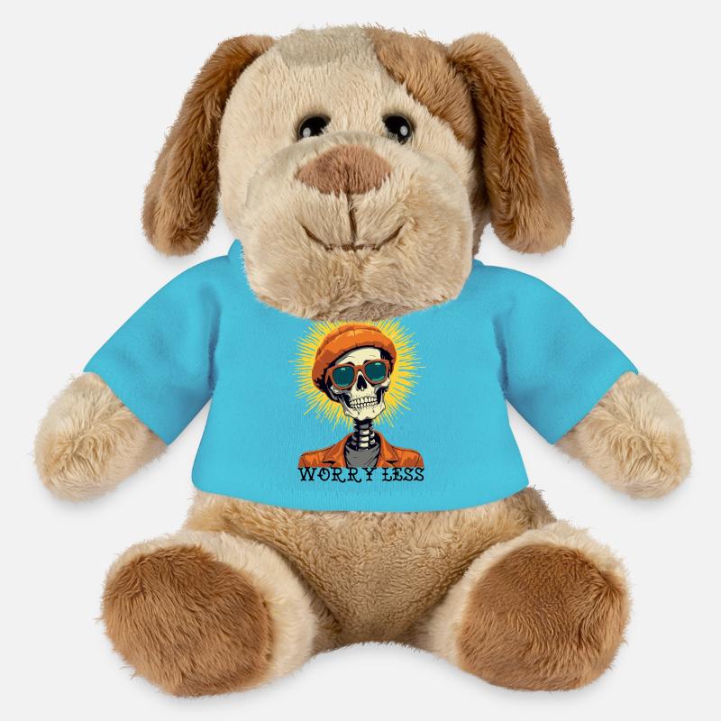 Skelett mit Sunset Lackleder Haar - MiniFeet® Hund Helge - Atollblau