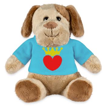 Heart with crown - MiniFeet® Dog Helge - atoll blue - Front