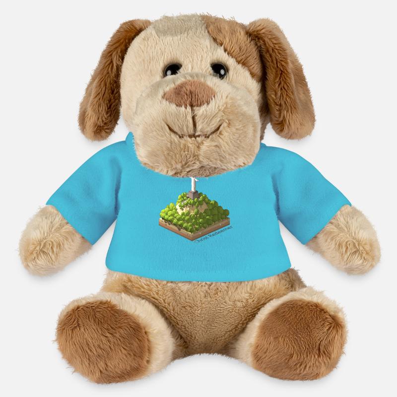 Géométrique low poly Christ Rédempteur - Chien en peluche Helge MiniFeet® - bleu outremer