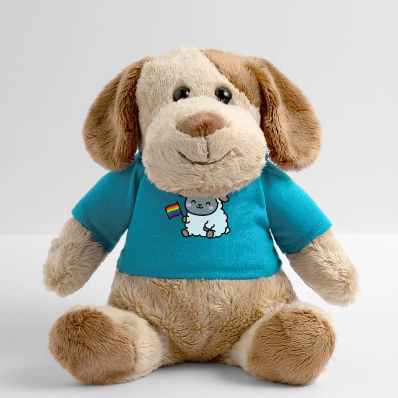Kleines Pride-Schaf mit Regenbogenfahne MiniFeet® Hund Helge