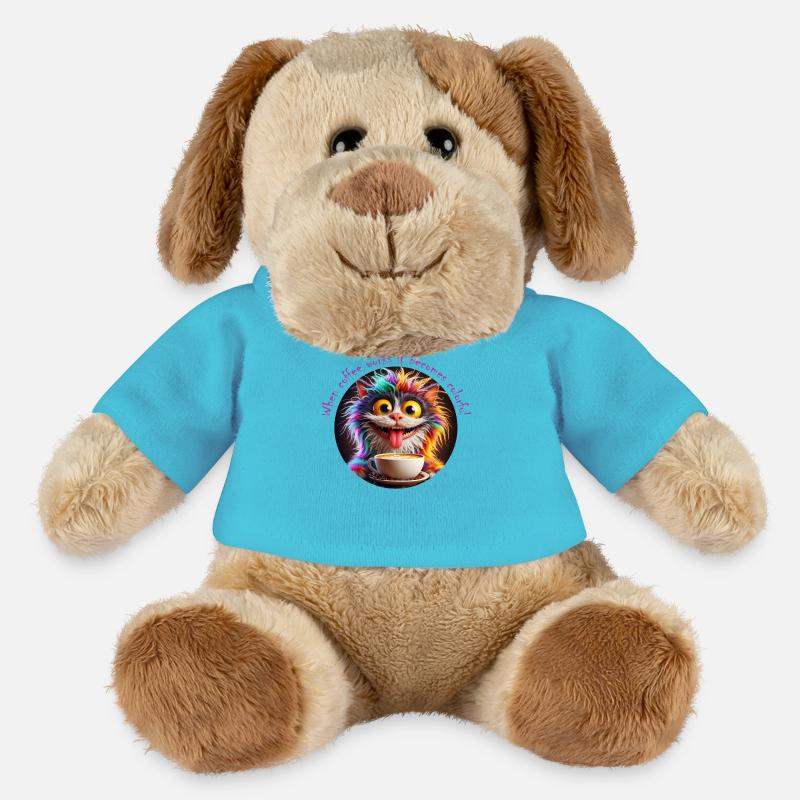 Chat Café coloré - Chien en peluche Helge MiniFeet® - bleu outremer