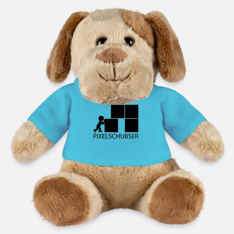 Pixelschubser und stolz darauf! - MiniFeet® Hund Helge - Atollblau