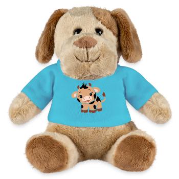 Bébé taureau surpris - Chien en peluche Helge MiniFeet® - bleu outremer - Devant