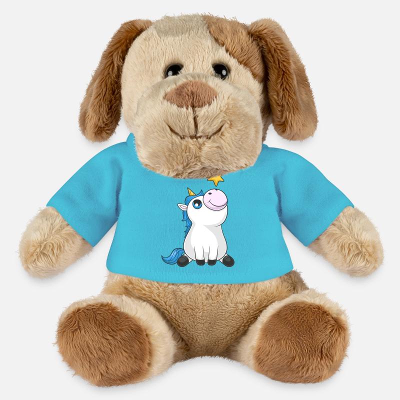 Süßes Comic Einhorn - MiniFeet® Hund Helge - Atollblau