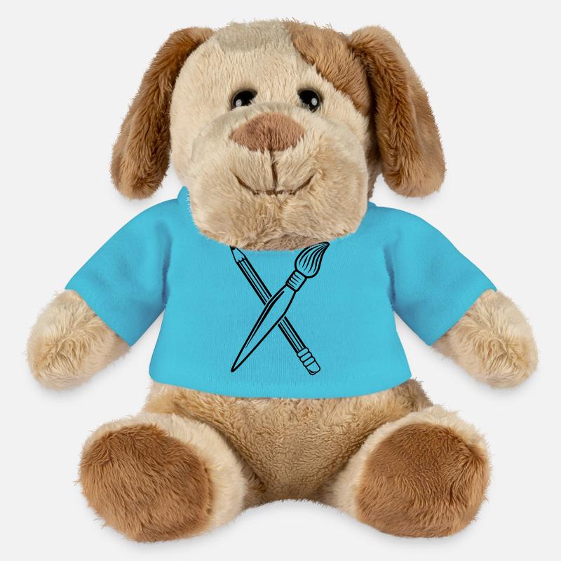 Pinsel Bleistift Kreuz - MiniFeet® Hund Helge - Atollblau