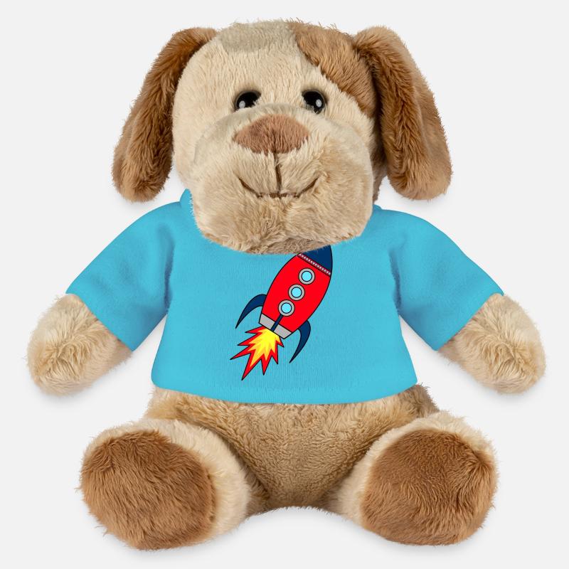 Rakete Startup | Raktenstart | Kinderrakete Schule - MiniFeet® Hund Helge - Atollblau