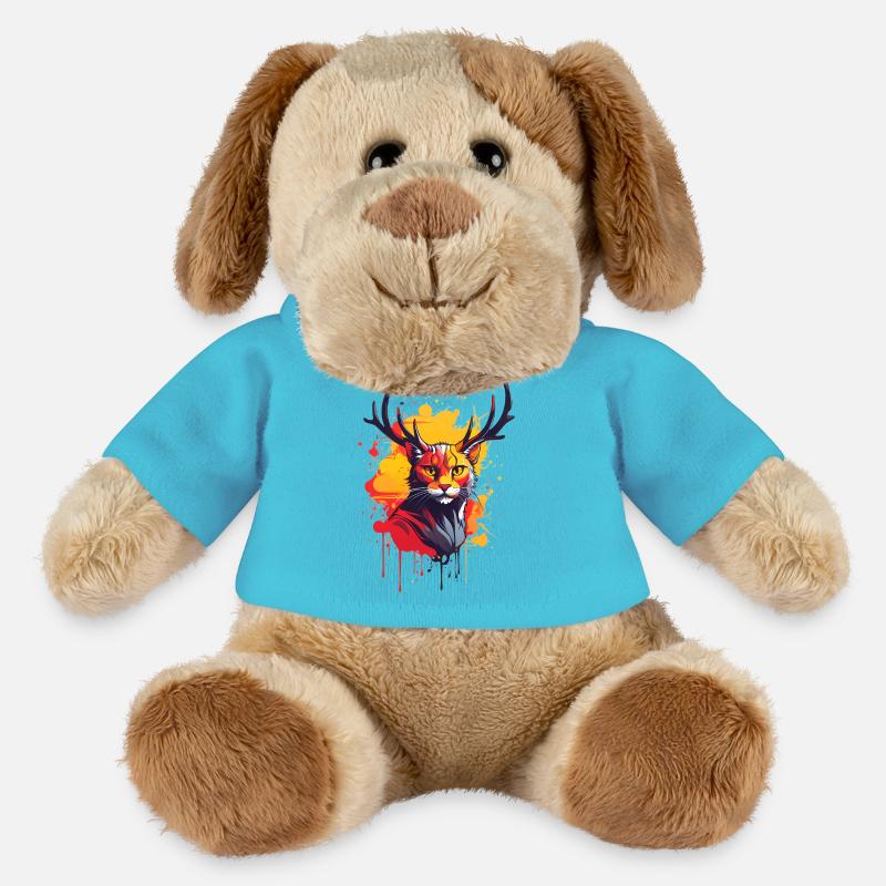 Katze mit Geweih - MiniFeet® Hund Helge - Atollblau