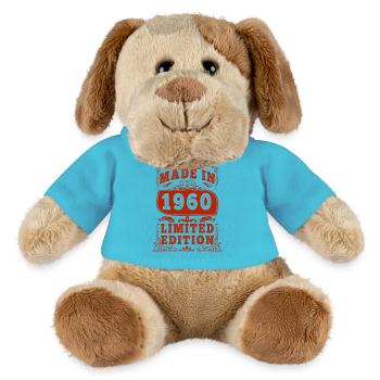1960 Geburtstag 1960 Jahrgang 1960 Geburtstag - MiniFeet® Hund Helge - Atollblau - Vorne