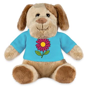 Blume rot violett Blumen Blüte - MiniFeet® Hund Helge - Atollblau - Vorne