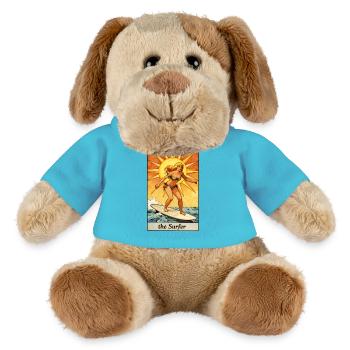 Surfer Girl Vintage-Tarotkarte - MiniFeet® Hund Helge - Atollblau - Vorne