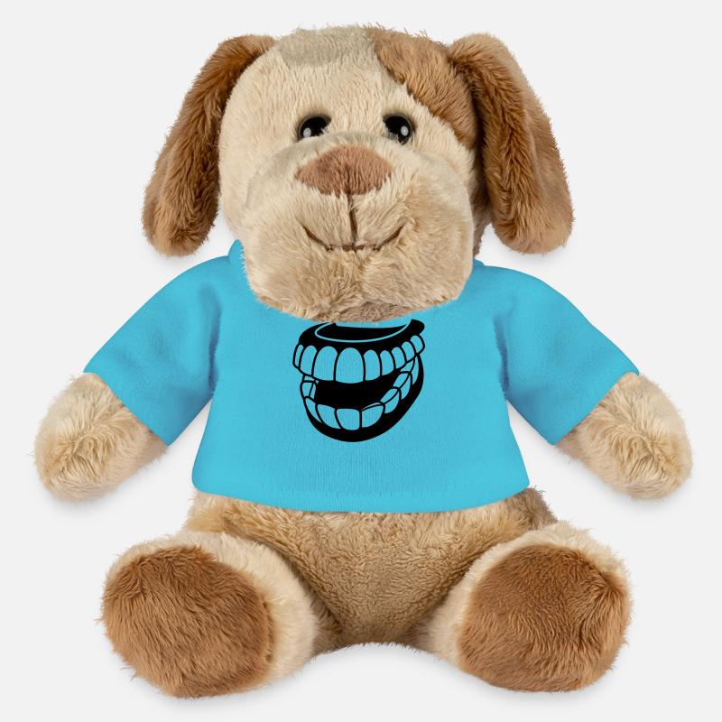 Ein Gebiss mit Zähnen - MiniFeet® Hund Helge - Atollblau