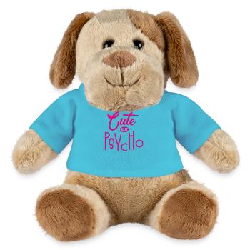 Mignon mais psychopathe - Doux mais fou - Fou - Chien en peluche Helge MiniFeet® - bleu outremer - Devant