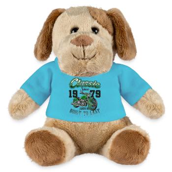 Moto Motard Moto Anniversaire Né En 1979 - Chien en peluche Helge MiniFeet® - bleu outremer - Devant