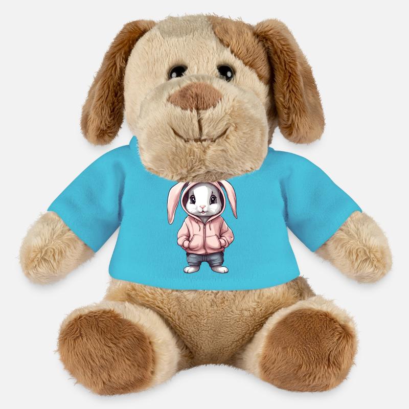 Süßer Hase mit Hoddie Pullover - MiniFeet® Hund Helge - Atollblau