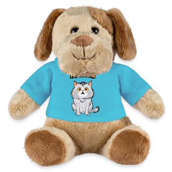 Le chaton gris, cute cat - Chien en peluche Helge MiniFeet® - bleu outremer - Devant