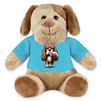 Cocker Spaniel Cockerhund Cocker Spaniel Besitzer - MiniFeet® Hund Helge - Atollblau - Vorne