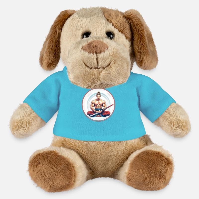 Meditating Samurai with Katana - MiniFeet® Dog Helge - atoll blue