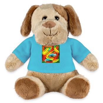 Rayures de couleur - Chien en peluche Helge MiniFeet® - bleu outremer - Devant