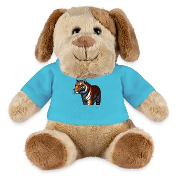 Fauve Felin Tigre: Beauté Sauvage ! - Chien en peluche Helge MiniFeet® - bleu outremer - Devant