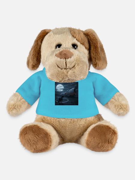 Nachtflug ins Ungewisse - MiniFeet® Hund Helge - Atollblau