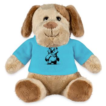 Freundlicher Bär mit frechem Grinsen - MiniFeet® Hund Helge - Atollblau - Vorne
