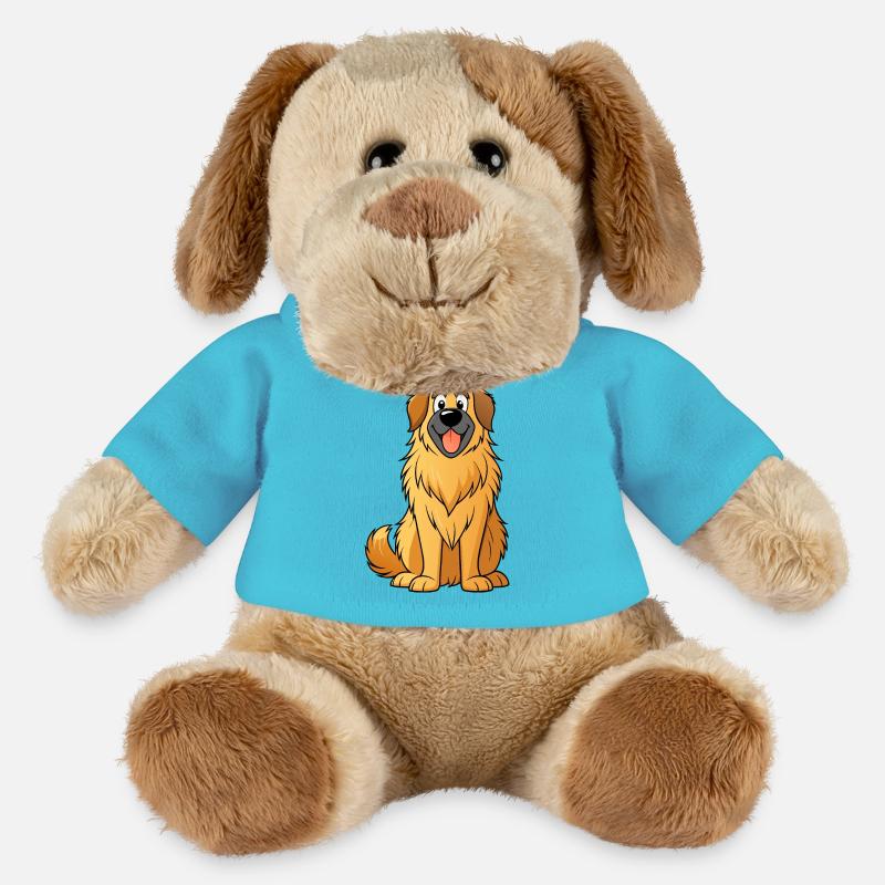 Gentle Leonberg : Impression d’Art numérique - Chien en peluche Helge MiniFeet® - bleu outremer