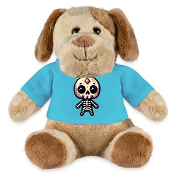 Pixelart-Skelett - MiniFeet® Hund Helge - Atollblau - Vorne