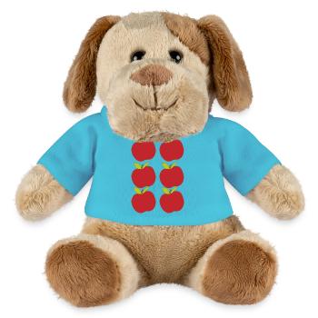 Motif Pomme Rouge 6 plis - Chien en peluche Helge MiniFeet® - bleu outremer - Devant