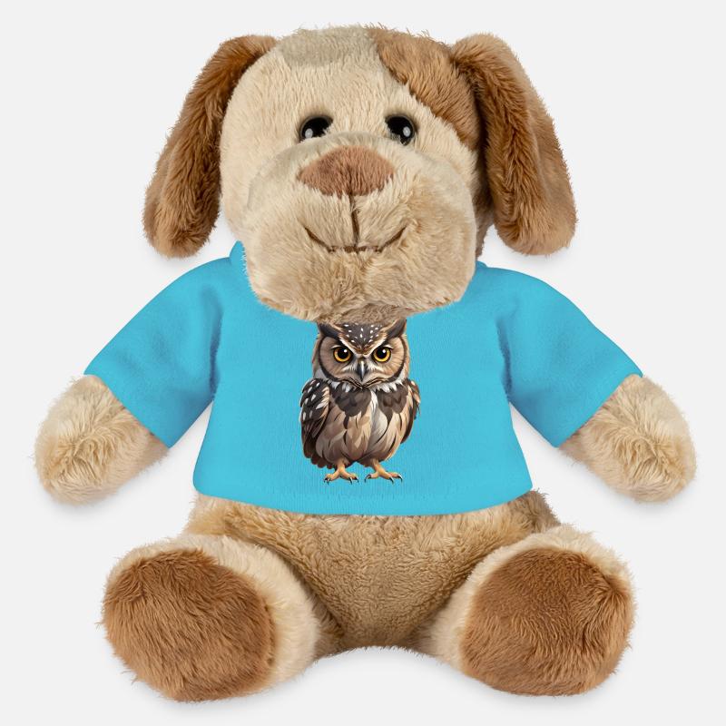 Junge braune Eule - MiniFeet® Hund Helge - Atollblau