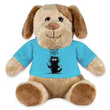 Katze Kaffee Koffein Lehrer Schule Unterricht Fun - MiniFeet® Hund Helge - Atollblau - Vorne