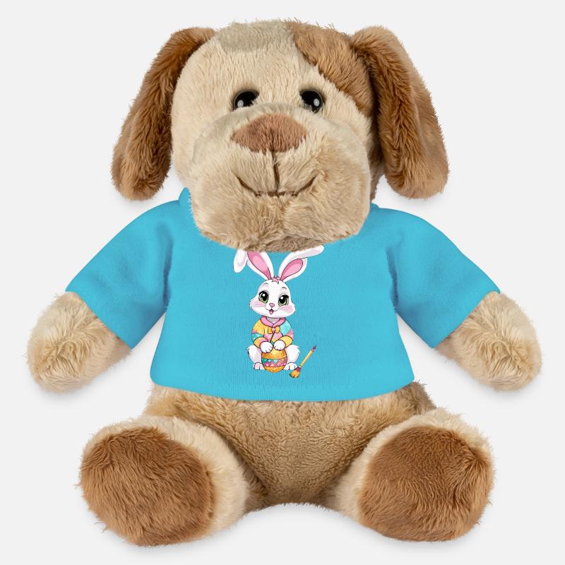 Osterhase mit Ostereiern - MiniFeet® Hund Helge - Atollblau