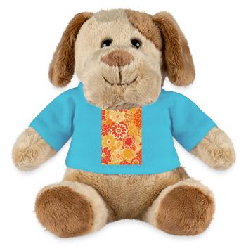 Vintage Blumenmuster - MiniFeet® Hund Helge - Atollblau - Vorne