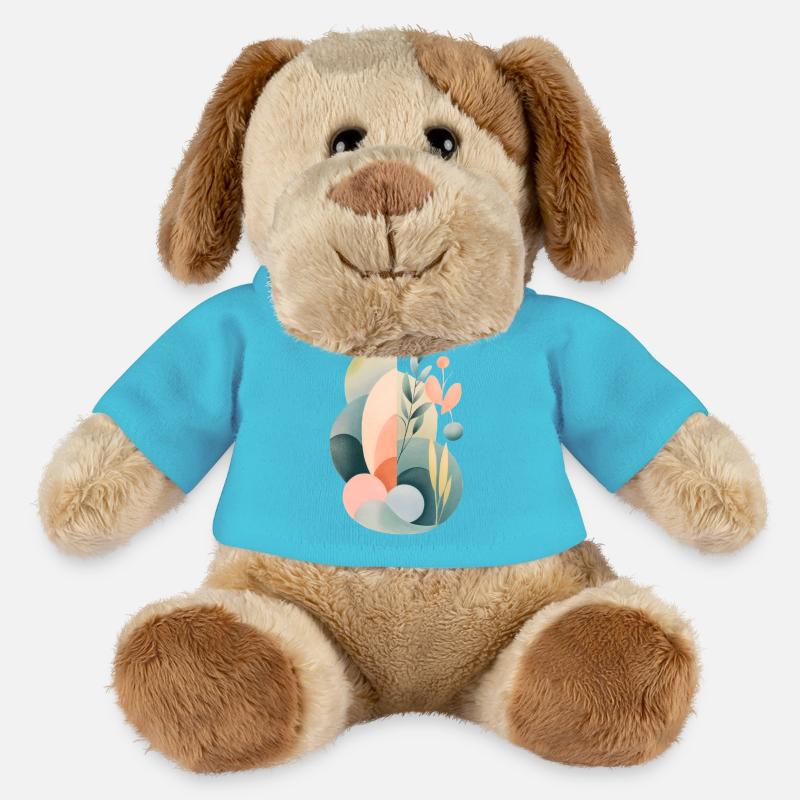 Pastel Abstract Flora Composition - MiniFeet® Dog Helge - atoll blue