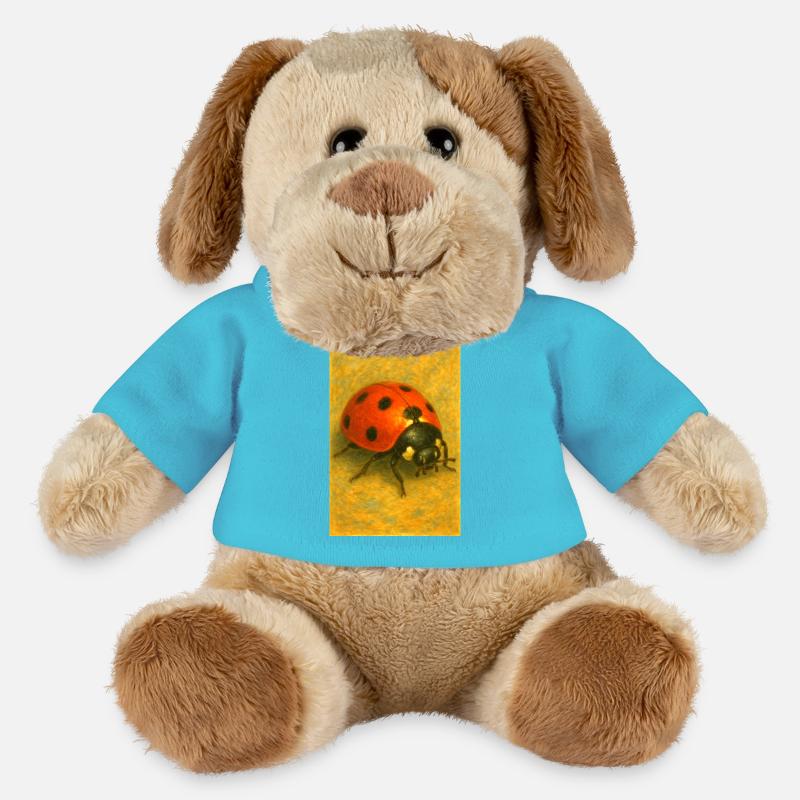 Red Ladybug Kunstdruck - MiniFeet® Hund Helge - Atollblau
