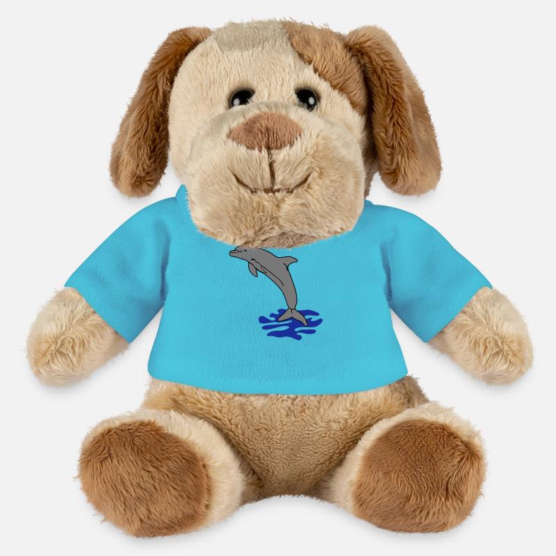 springender Delphin Delfin jumping dolphin - MiniFeet® Hund Helge - Atollblau